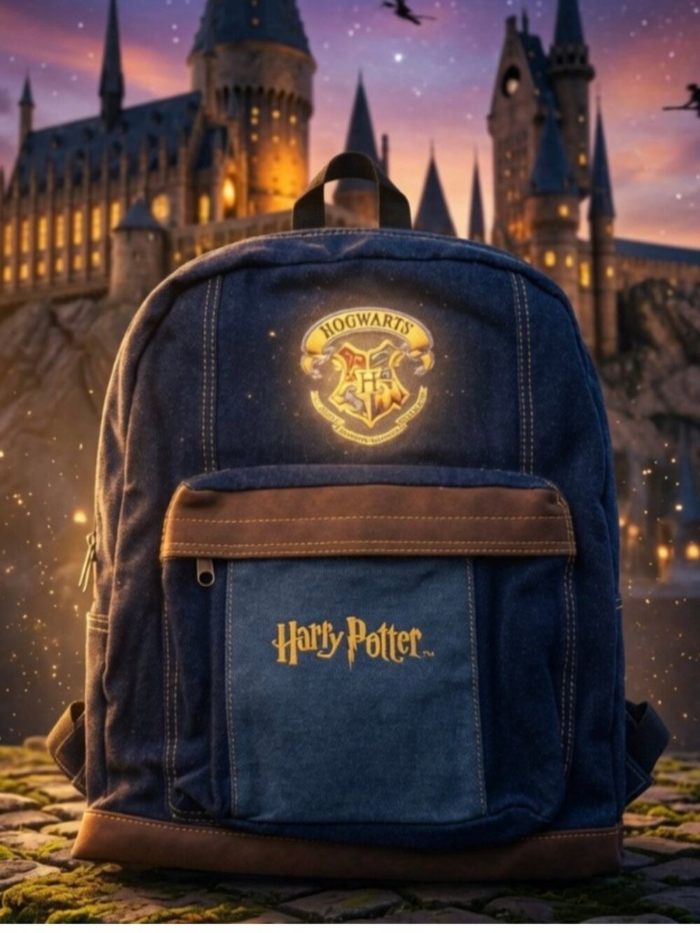 NEW Harry Potter Hogwarts Backpack Warner Bros Backpack School Bag 2001 Vintage - Picture 1 of 7
